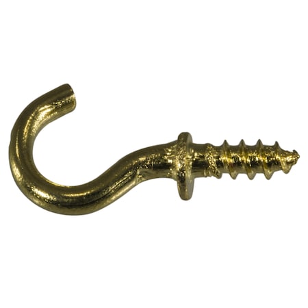 Midwest Fastener 1-1/32" x 1/2" Brass Cup Hooks 30PK 62661